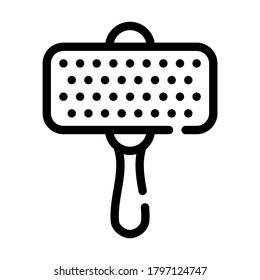 brush for clean dog wool line icon vector. brush for clean dog wool sign. isolated contour symbol black illustration