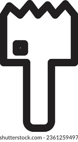 Brush Clean Tool Outline Icon
