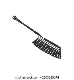 Brush Cleaner Icon Silhouette Illustration. Home Chores Vector Graphic Pictogram Symbol Clip Art. Doodle Sketch Black Sign.