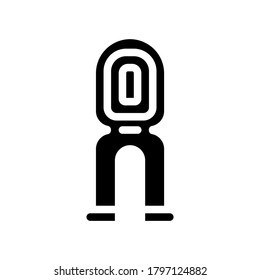 brush for cleaning dog teeth glyph icon vector. brush for cleaning dog teeth sign. isolated contour symbol black illustration