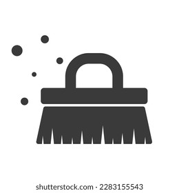 Brush for cleaning glyph icon isolated on white background.Vector illustration.