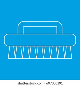 Brush for cleaning icon blue outline style isolated vector illustration. Thin line sign