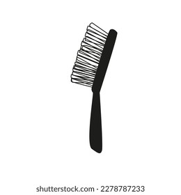 Pincel para el icono de limpieza en estilo plano. Ilustración vectorial. Pincel de construcción negro. cepillo de desechos de construcción. pincel negro sobre fondo blanco aislado. Icono.