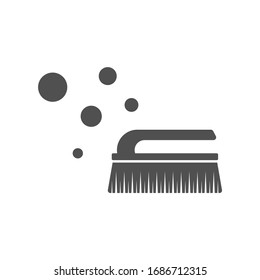 Premium Vector  Brush vector icon cleaning tool isolated on white