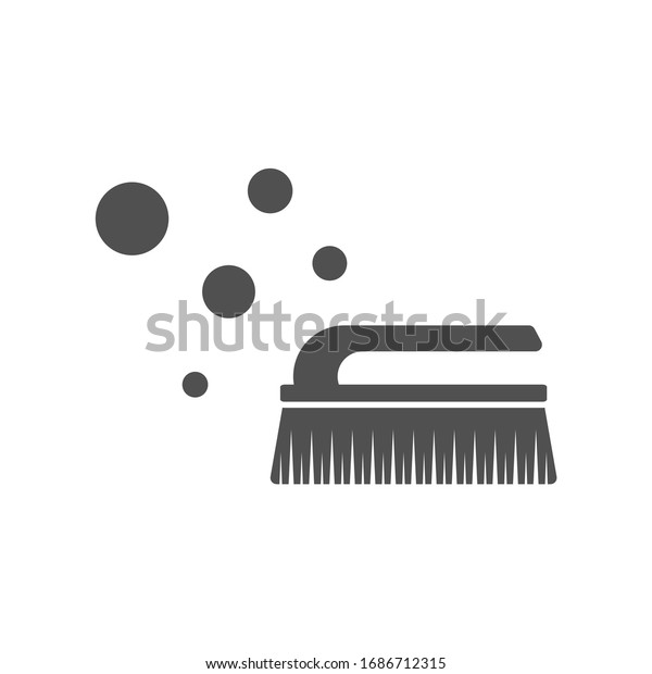 Brush for cleaning icon in flat\
style.Vector\
illustration.