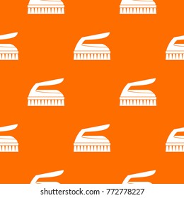 Brush for cleaning pattern repeat seamless in orange color for any design. Vector geometric illustration