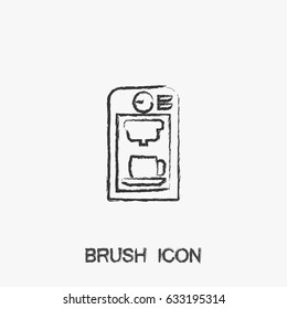 Brush coffe machine  icon  illustration vector symbol