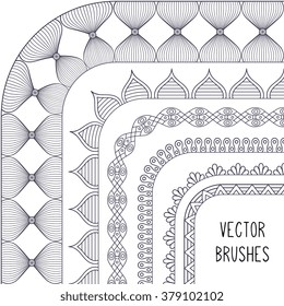 Brush collection. Ethnic decorative elements. Hand drawn background. Islam, Arabic, Indian, ottoman motifs.