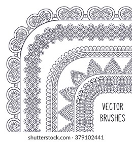 Brush collection. Ethnic decorative elements. Hand drawn background. Islam, Arabic, Indian, ottoman motifs.