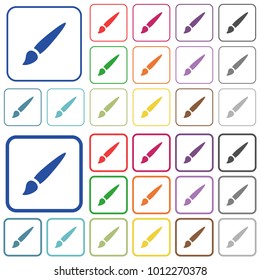 Brush color flat icons in rounded square frames. Thin and thick versions included.