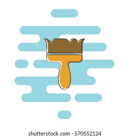 Brush color thin doted line icon. Mbe minimalism style