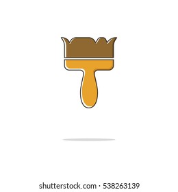 Brush color thin line icon.Vector illustration