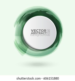 Brush color watercolor round stroke on pastel colour background. Vector illustration of grunge circle stains