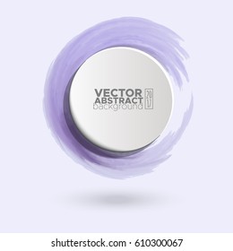 Brush color watercolor round stroke on pastel colour background. Vector illustration of grunge circle stains