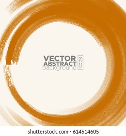 Brush color watercolor round stroke on pastel colour background. Vector illustration of grunge circle stains