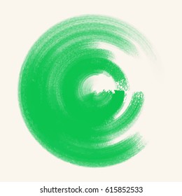 Brush color watercolor round stroke on pastel colour background. Vector illustration of grunge circle stains