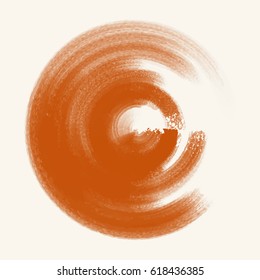 Brush color watercolor round stroke on pastel colour background. Vector illustration of grunge circle stains
