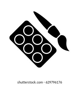 brush and colors icon