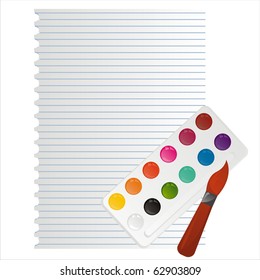 brush and colors over paper