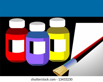 brush Colour bottles	