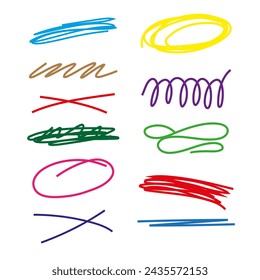 Brush coloured highlight vector marks nb important correction emphasize