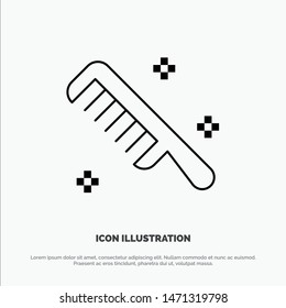 Brush, Comb, Cosmetic, Clean Line Icon Vector. Vector Icon Template background