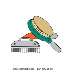 brush and comb pet isolated icon vector illustration design