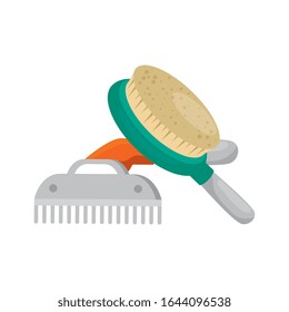 brush and comb pet isolated icon vector illustration design