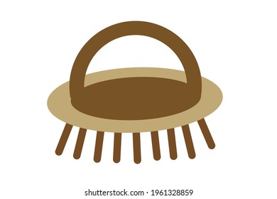 Brush for combing dog or cat hair. Accessories for pets. Shop concept. Flat isolated vector illustration. Icons.