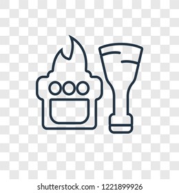 Brush concept vector linear icon isolated on transparent background, Brush concept transparency concept in outline style