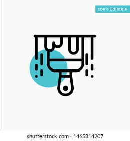 Brush, Construction, Paint turquoise highlight circle point Vector icon. Vector Icon Template background
