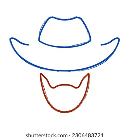 brush cowboy on a white background. Vector illustration.