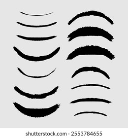 Brush curve half circle black paint art design 