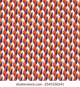 Brush curves seamless pattern. Freehand stripes print. Wavy linear background. Simple geometric motif. Lines image. Ethnic digital paper. Repeated waves textile print. Trendy ikat design. Vector work