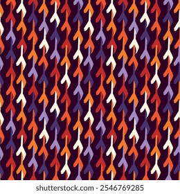 Curvas de pincel sin patrón. Estampado de rayas a mano alzada. Fondo lineal ondulado. Motivo geométrico simple. Imagen de líneas. Papel digital étnico. Estampado textil de ondas repetidas. Diseño de ikat de moda. Vector de trabajo