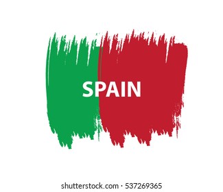 Brush Design Element for Spain National Flag
