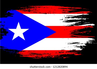 brush design Puerto Rico flag