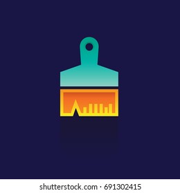 Brush. Design vector icon on blue background