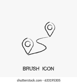 Brush distance  icon  illustration vector symbol