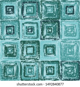 Brush drawing. Chaotic colors. Checkered grunge style. Seamless sloppy fashion pattern. Stylish texture. Shabby paint.