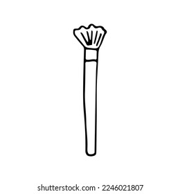 Brush for drawing and painting. Artistic and painting tool. Doodle. Hand drawn. Vector illustration. Outline.