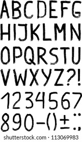 Brush drawn alphabet