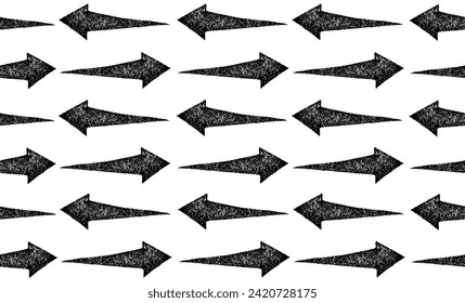 Brush drawn chevron seamless banner. Sketchy style zigzag motif. Vector ink background with rough bold stripes. Tribal ethnic vector texture. Aztec style ornament. Geometric chevron abstract pattern.