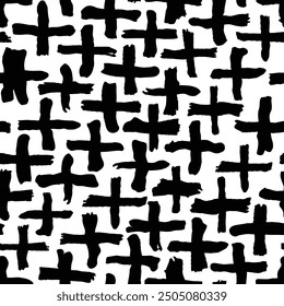 Cepillo dibujado doodle Formas sin patrón. Cepillo seco hecho cruz. Fondo Urbana con Elementos de moda estilo graffiti. Textura monocromática de Vector grunge dibujada a mano