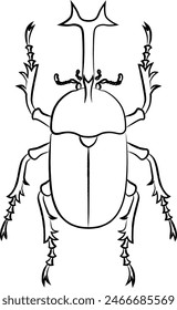 Brush drawn insect single item icon beetle male