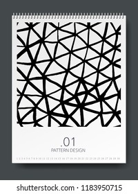 brush drawn pattern calendar