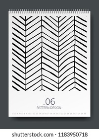 brush drawn pattern calendar