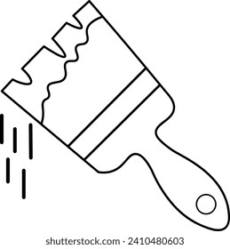 brush with dripping paint ideal for construction