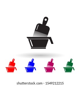 Brush for dyeing hair multi color icon. Simple glyph, flat vector of beauty salon icons for ui and ux, website or mobile application
