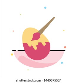 Brush, Easter, Egg, Painting Abstract Flat Color Icon Template